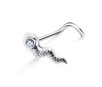 Snake Silver Curved Stud NSKB-79